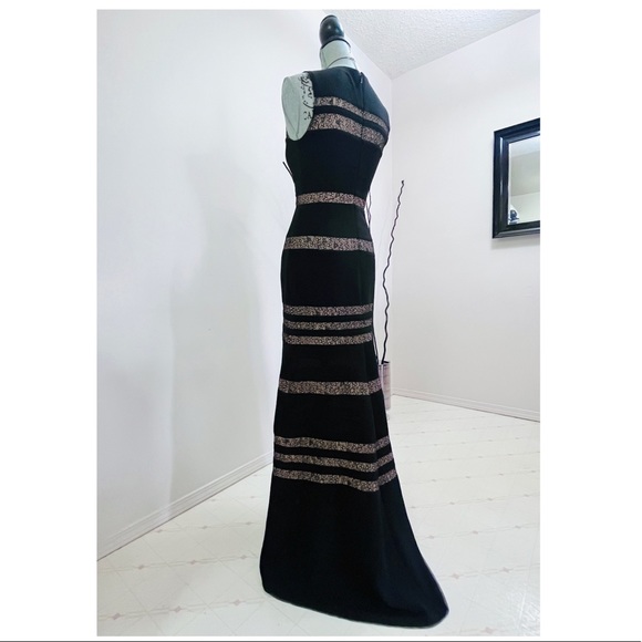 BCBG Long Black/Nude Dress Gown - Picture 11 of 11